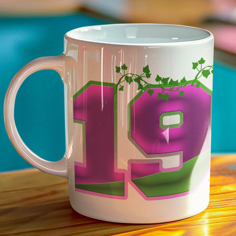 1908 - Alpha Kappa Alpha Founding Year 12 oz Ceramic Mug - Washable, Microwavable