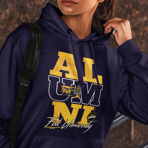 Fisk University Bulldogs Alumni Signature Series (Unisex Hoodie) - Vintage/Grunge Style