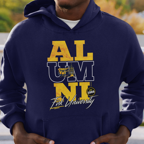 Fisk University Bulldogs Alumni Signature Series (Unisex Hoodie) - Vintage/Grunge Style