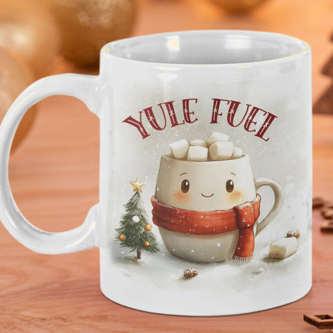 Yule Fuel  12 oz Ceramic Mug - Washable, Microwavable