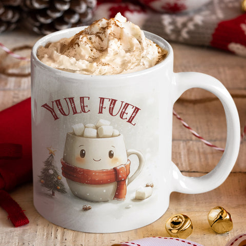 Yule Fuel  12 oz Ceramic Mug - Washable, Microwavable