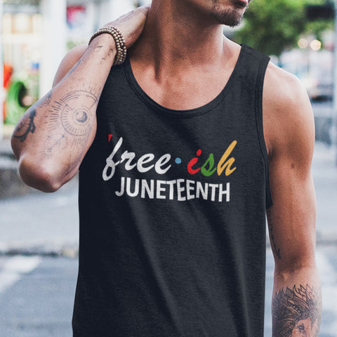 Free-ish Since 1865 - Juneteenth - Pan African Letters (Men's Tank)