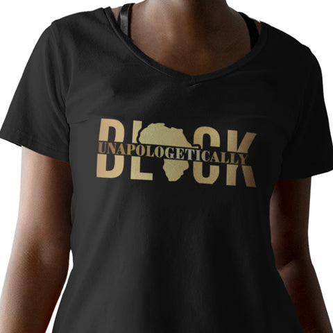 Unapologetically Black - African Edition (Women's V-Neck)