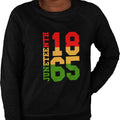 1865 Juneteenth - Pan African Letters (Women's Sweatshirt)