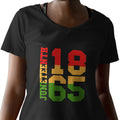 1865 Juneteenth - Pan African Letters (Women's V-Neck)