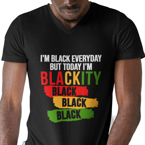I'm Black Everyday - NextGen - Pan African Letters (Men's V-Neck)