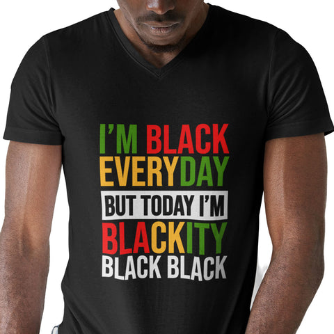 I'm Black Everyday - Pan African Letters (Men's V-Neck)