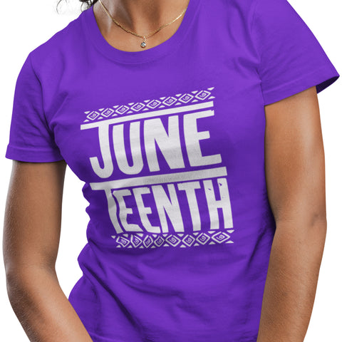 Juneteenth - White Letters (Women's Short Sleeve)