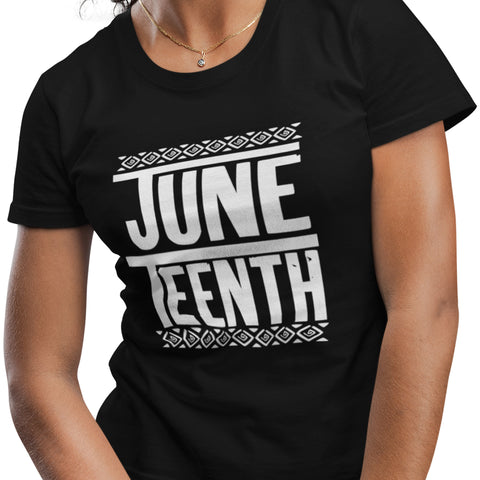Juneteenth - White Letters (Women's Short Sleeve)