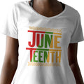 Juneteenth - Pan African Letters (Women's V-Neck)